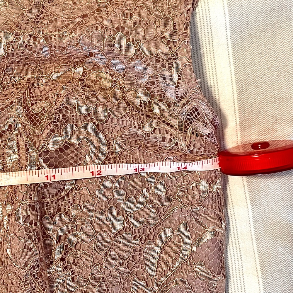 Short Lace and Mesh Dress with Illusion Neckline - Picture 8 of 9